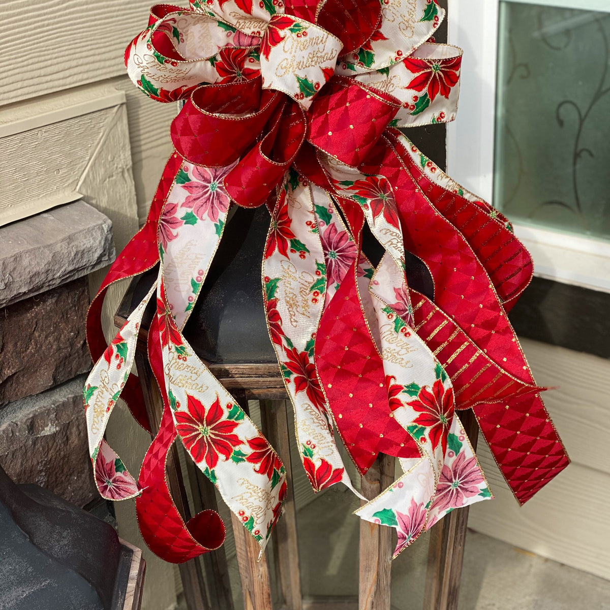 Large Custom Hand Bow Maker 3 Ribbon for Holiday Christmas Wreaths